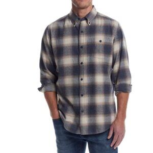 Weatherproof Vintage Men's Lightweight Plaid Flannel Shirt Blue Size XL